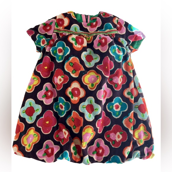 Olily Floral Corduroy Bubble Dress - Picture 1 of 5